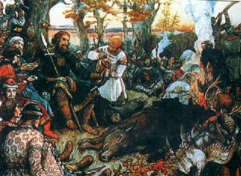 Отдых Владимира Мономаха после охоты